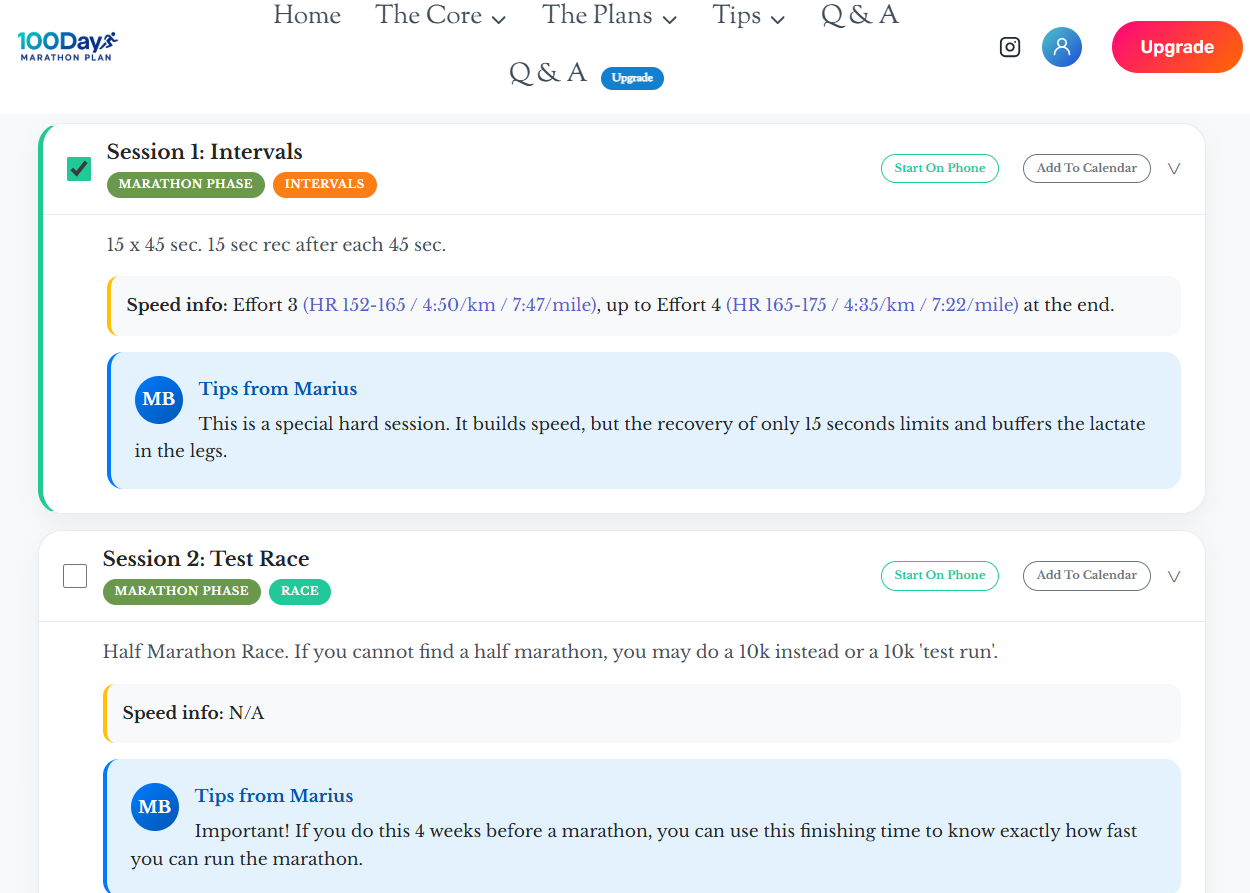 Interval Session Detail